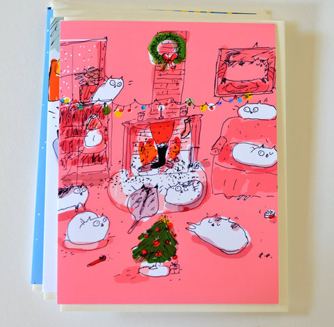 Visit from St. Nick- Christmas Cat Card