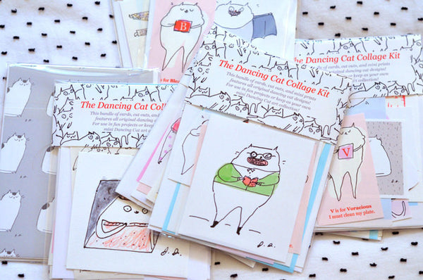 The Dancing Cat Collage Kit- DIY