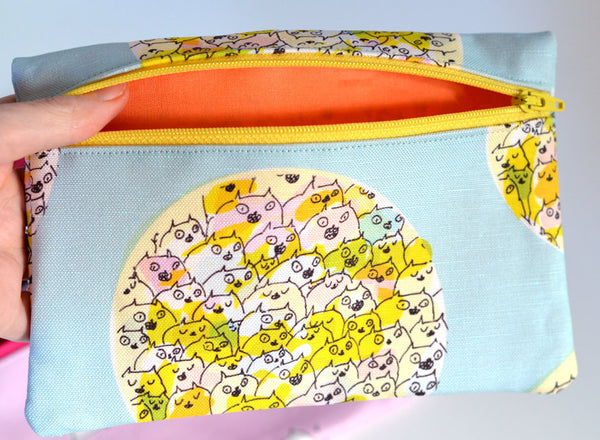 Happy Cat Zipper Pouch- Cat Bag - Mother's Day Gift - Limited Edition