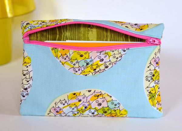 Happy Cat Zipper Pouch- Cat Bag - Mother's Day Gift - Limited Edition