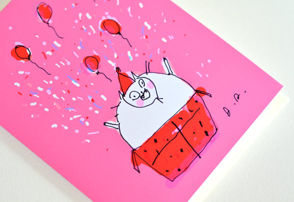 Birthday Surprise - Birthday Cat Card