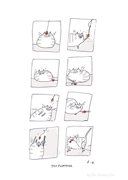 The Feather- Cat Print- Large