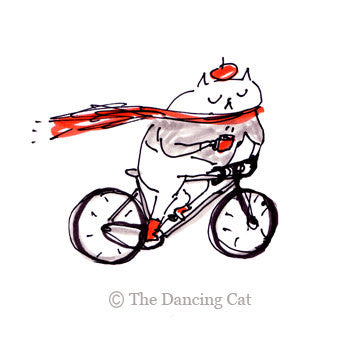 Cycling Cat Tattoo- Temporary Tattoo