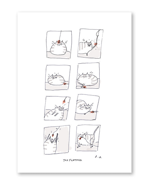 The Feather- Cat Print- Large