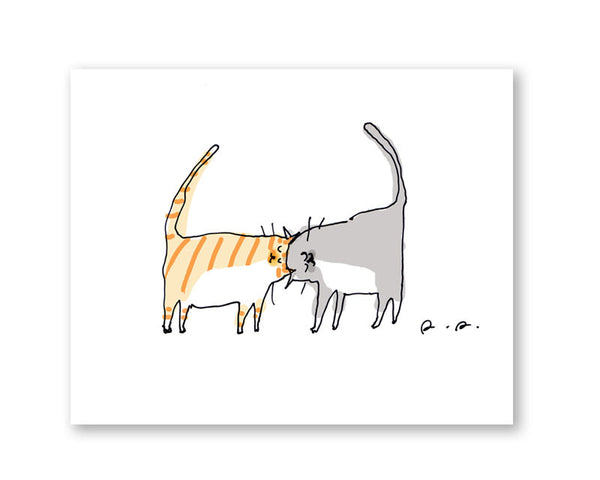 Headbutt Cat print- CUSTOM Colors