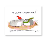 Funny Christmas Card- Cat Christmas Turd Card