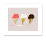 Kitty Cones - Fine Art Print - Strawberry, Vanilla, Chocolate