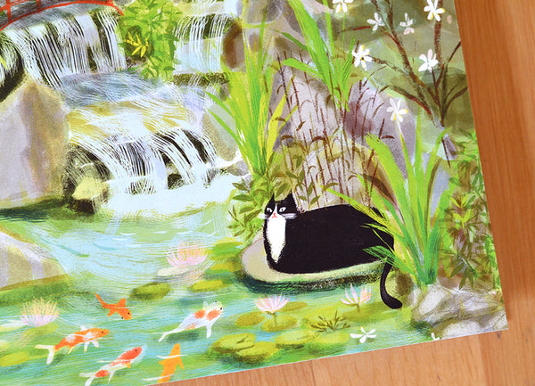Koi Pond Kitty Card