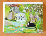 Koi Pond Kitty Card