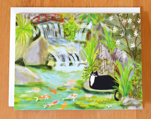 Koi Pond Kitty Card