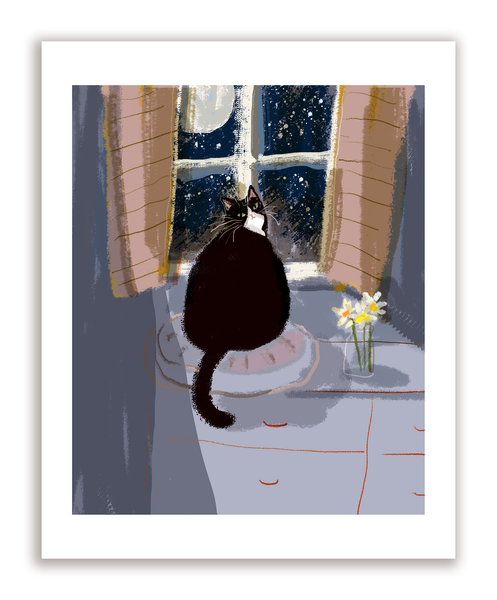 Moon Baby Cat Print
