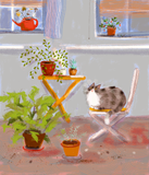 Peaceful Plant Kitty - Fine Art Print