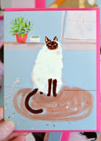 House Cat Card - Siamese Cat Friend