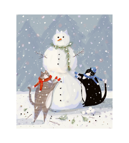 Snow Cat Print