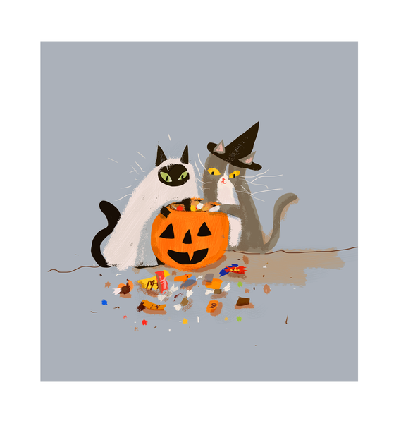 Trick or Treat Cat Print
