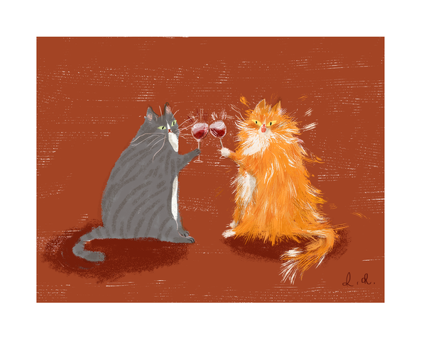 Wine Cats - Print