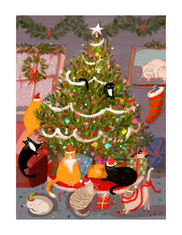 Meowy Catmess - Christmas Cat Print